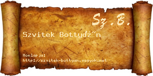 Szvitek Bottyán névjegykártya